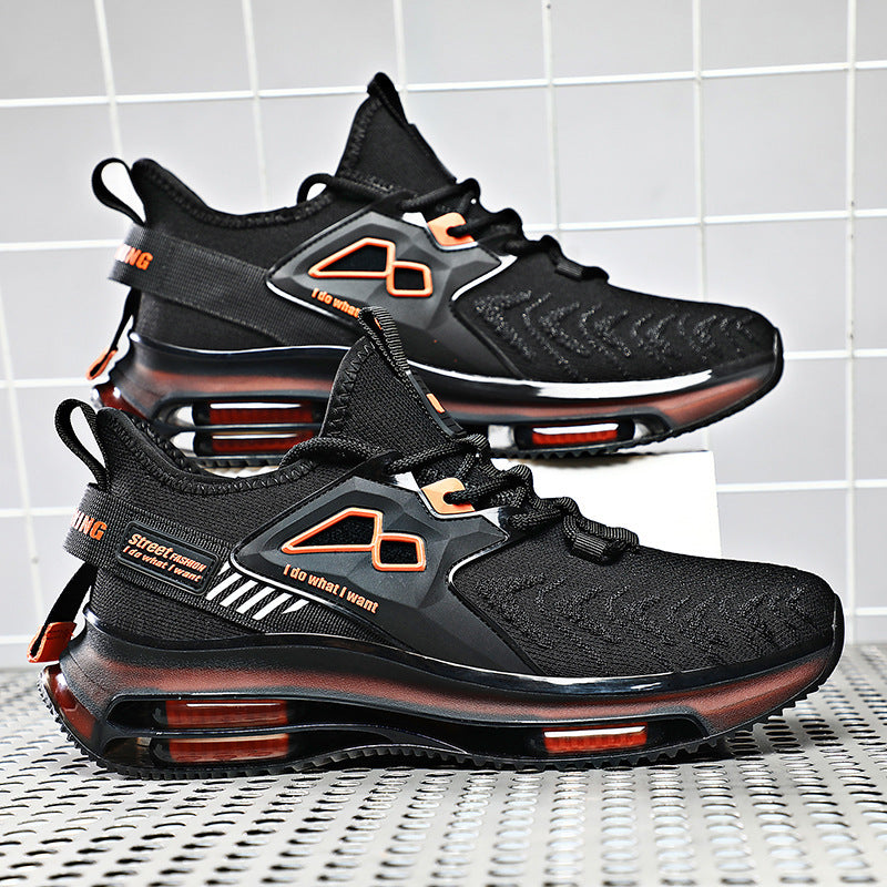 HookNshop™ BlazeX Black: Bold Air-Cushion Sneakers for Street-Ready Style