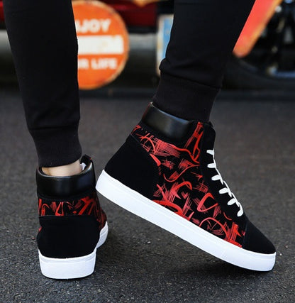 HookNshop™- Urban Blaze High-Tops – Bold Style Meets Street Comfort