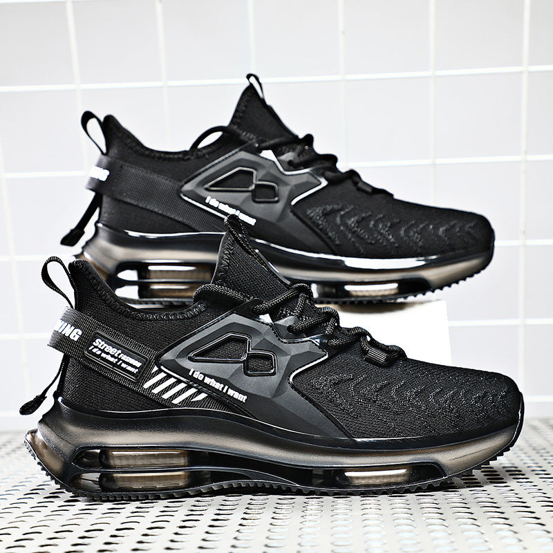 HookNshop™ BlazeX Black: Bold Air-Cushion Sneakers for Street-Ready Style