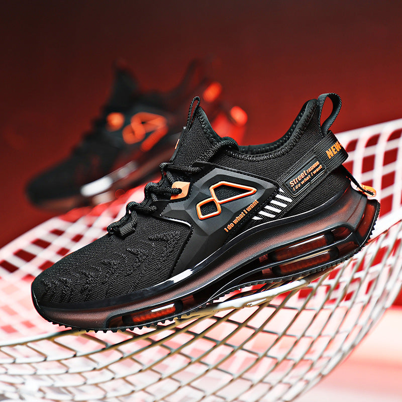 HookNshop™ BlazeX Black: Bold Air-Cushion Sneakers for Street-Ready Style