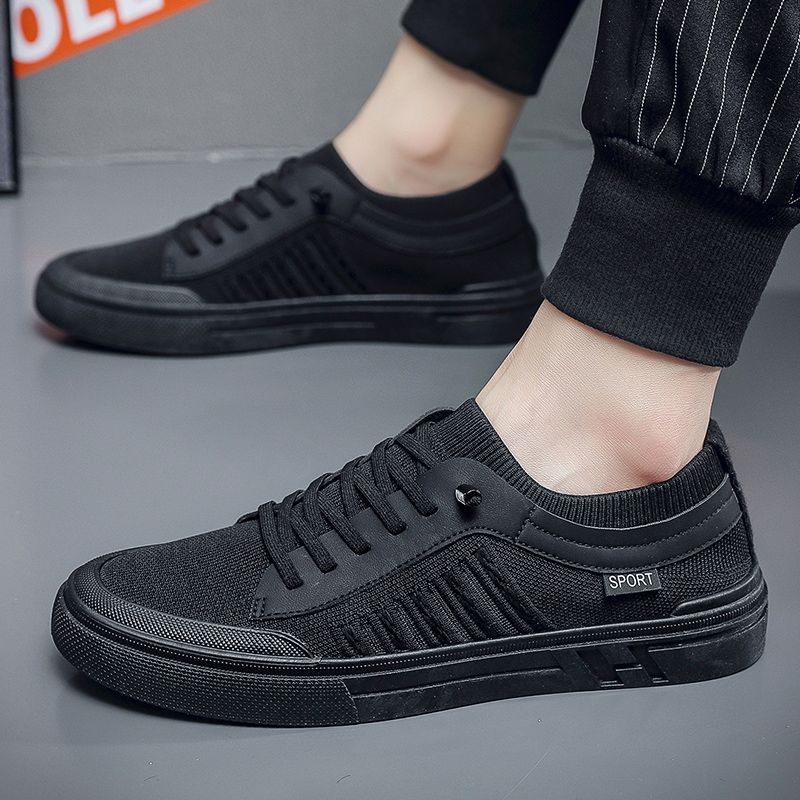 HookNshop™- Blackout Knit Skateboard Sneakers Shoes